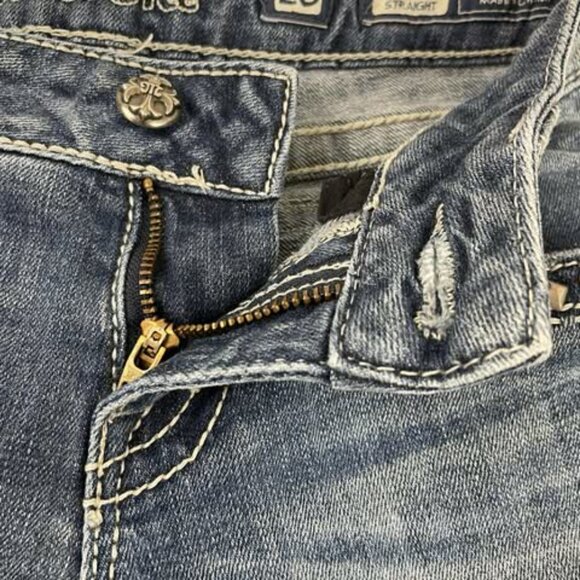 Miss Me Jeans 26 Straight MK 3D Rhinestone Flap Pocket Denim Buckle Exclusive - Picture 11 of 11